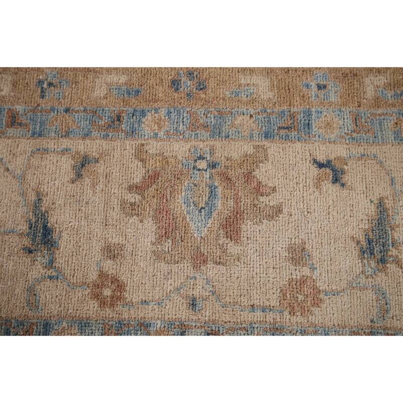 Hand Knotted Oriental 100% Wool Carpet Transitional All-Over Beige & Ivories Oushak Area Rug - 10' 0'' X 8' 0''