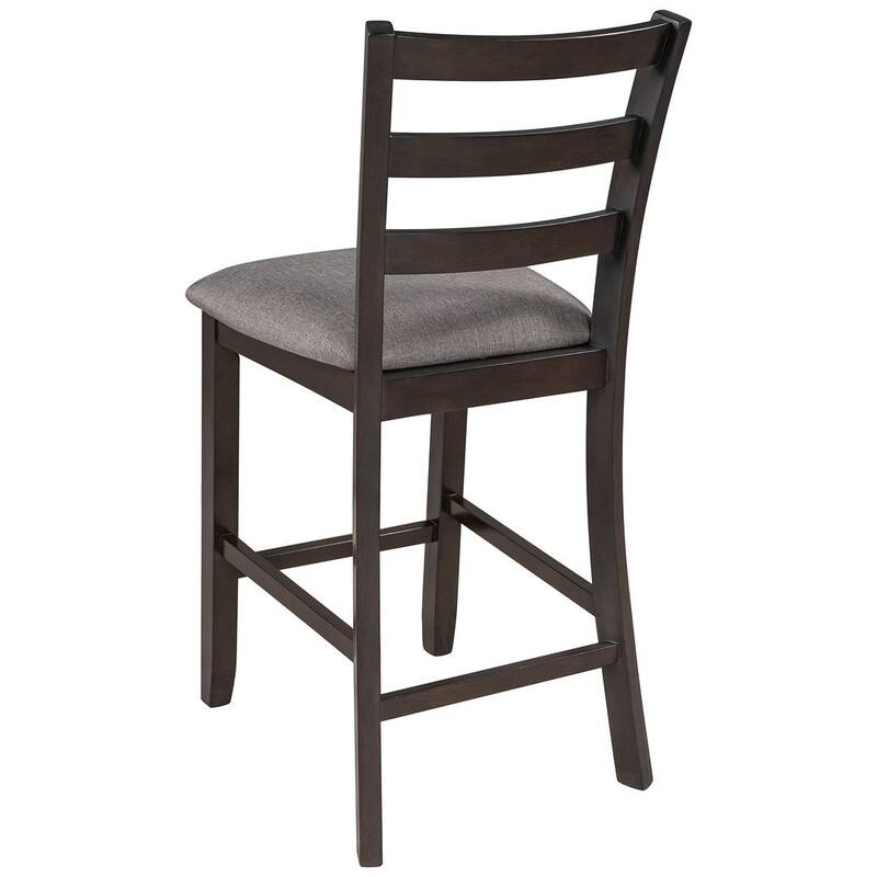 5 PCS Wooden Counter Height Dining Set with Padded Chairs and Storage Shelving