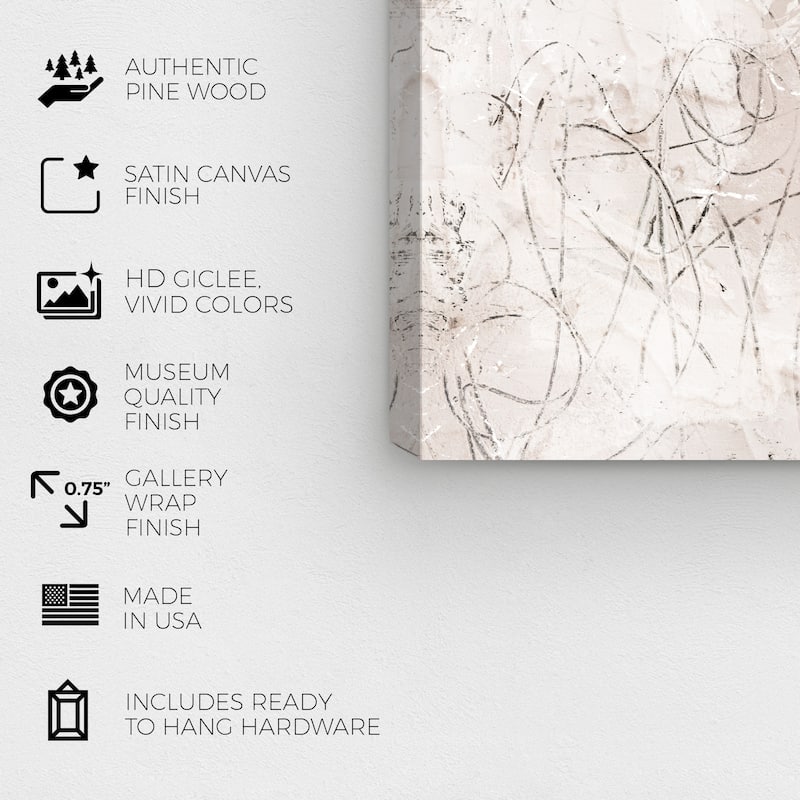 Wynwood Studio Abstract Yeso Dreamer White and Beige Modern & Contemporary Wall Art Canvas Print