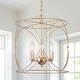 preview thumbnail 8 of 6, Cionar Modern Glam 3-light Chandelier Gold Cage for Kitchen Island LED Bulbs - D13" x H 74"