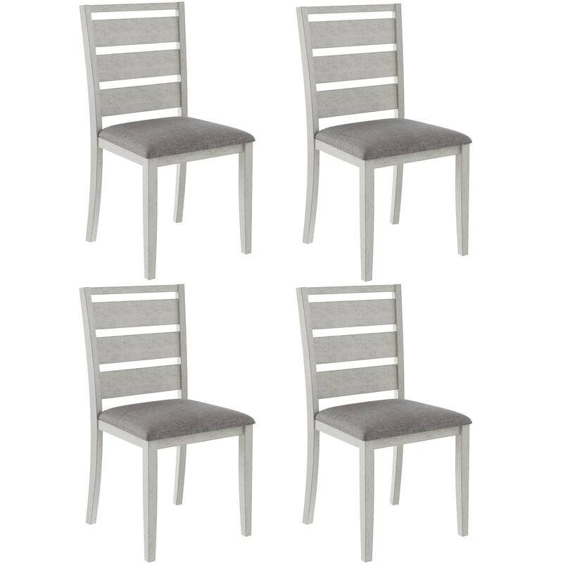 VECELO Solid Wood Dining Chairs Set of 2/4/6 - Set of 4 - Grey