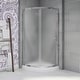 preview thumbnail 20 of 25, OVE Breeze Round Corner Shower Kit with Frosted Glass Sliding Door and Shower Base Pan (Walls not Included) 40" - Chrome