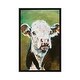 preview thumbnail 4 of 7, iCanvas "Cow Portrait" by Jennifer Redstreake Framed Ebony - 26x18