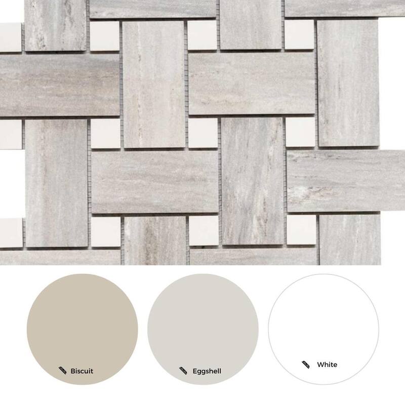 The Tile Life Stately Basketweave 13x13 Pearl Attraction Porcelain Floor & Wall Tile