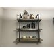Danya B. Three Tier Faux Wood Industrial Pipe Wall Shelf