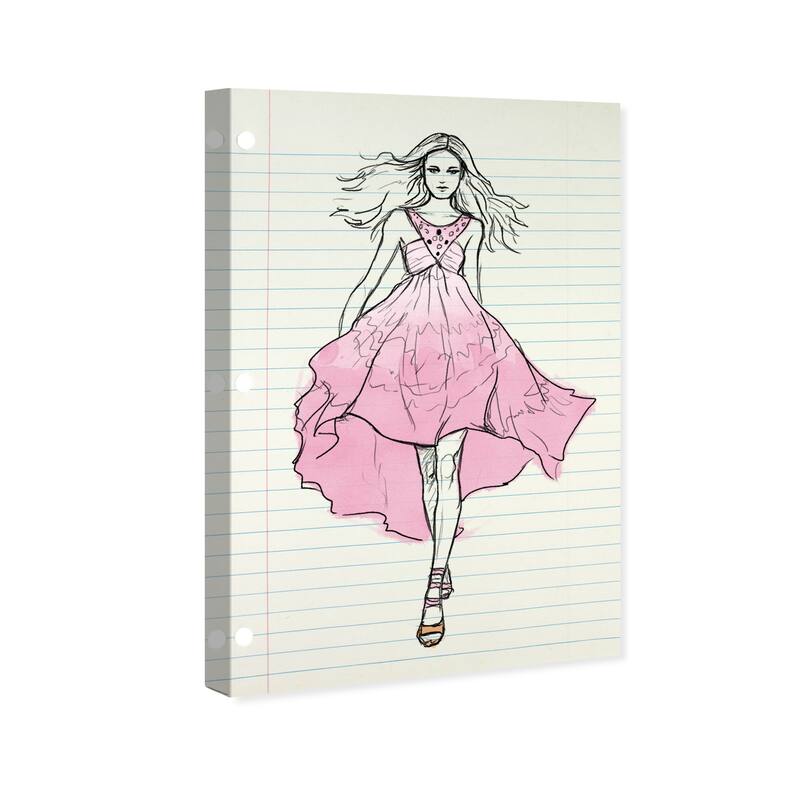 Wynwood Studio Canvas Fashion and Glam Runway Letter Rose Pink and Pastel Pink Modern & Contemporary Wall Art Canvas Print