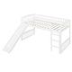 preview thumbnail 13 of 12, Twin Loft Bed with Slide and Reversible Ladder, Wooden Frame with Guardrails and Open Underbed Play Space