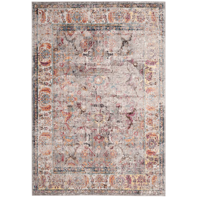 SAFAVIEH Bristol Yseult Vintage Boho Oriental Polyester Rug - 6' x 9' - Grey/Light Grey
