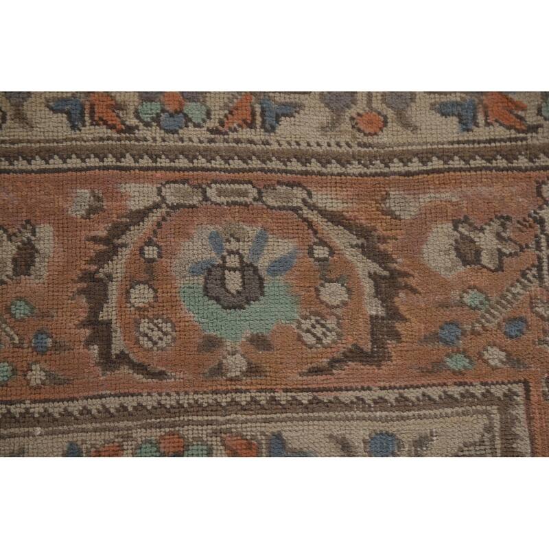 Hand Knotted Oriental 100% Wool Carpet Traditional Floral Greys & Charcoal Tabriz Area Rug - 11' 4'' X 8' 5''