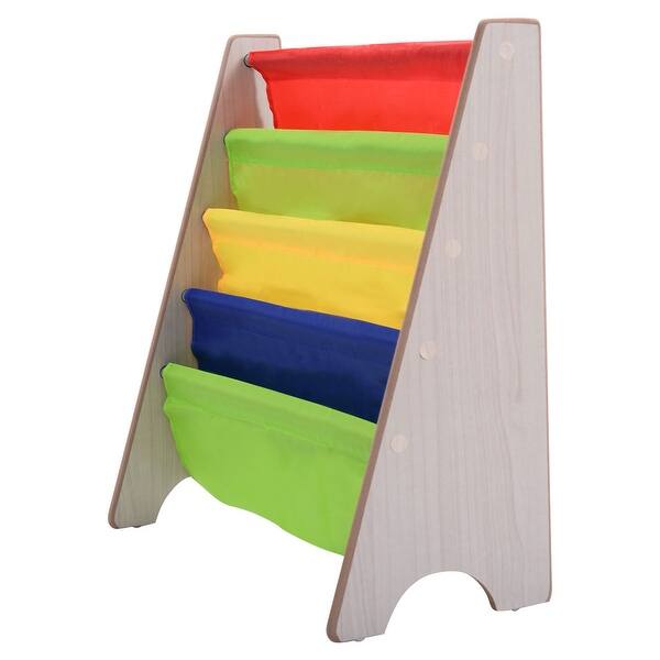 Shop Costway Kids Sling Bookshelf Storage Rack Organizer Bookcase