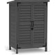 preview thumbnail 27 of 48, MCombo Small Outdoor Storage Cabinet Shed with Double Doors (24.6" x 18.3" x 38.2"), Wooden 0985 Grey