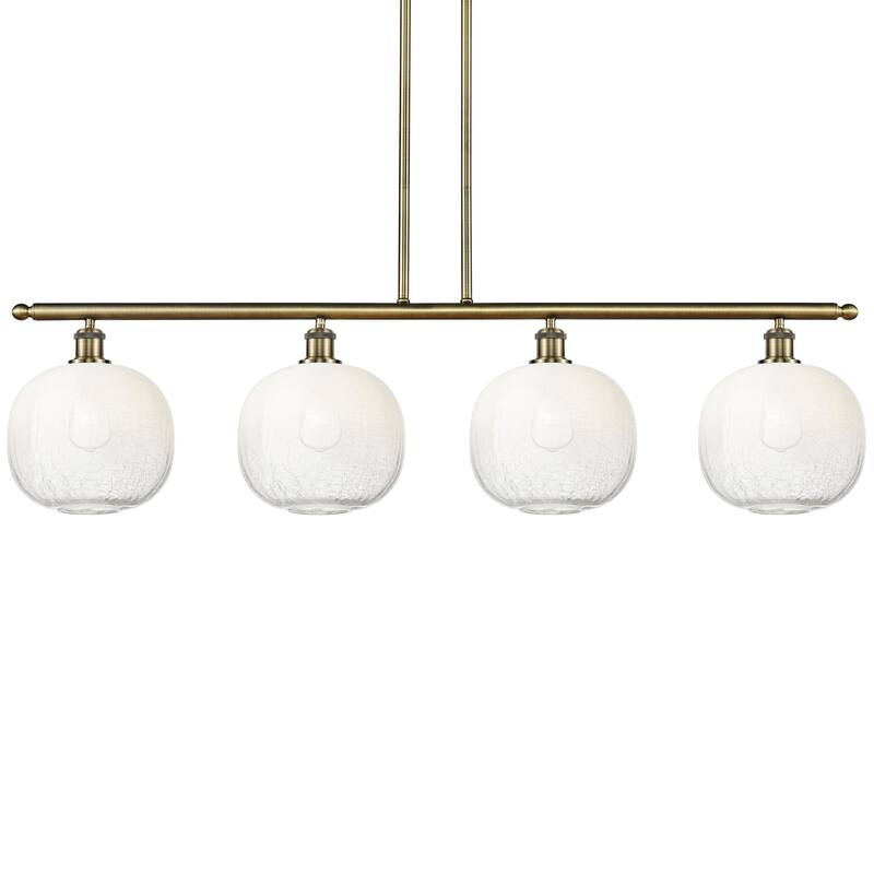 Innovations Lighting 516-4I-13-49 Brookhaven Sphere Linear Brookhaven - Antique Brass / Opal