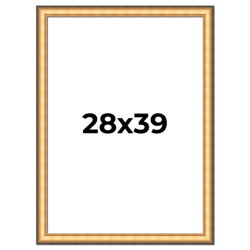 28x39 Frame Gold Plein Aire Solid Wood Picture Frame Width 2 Inches |