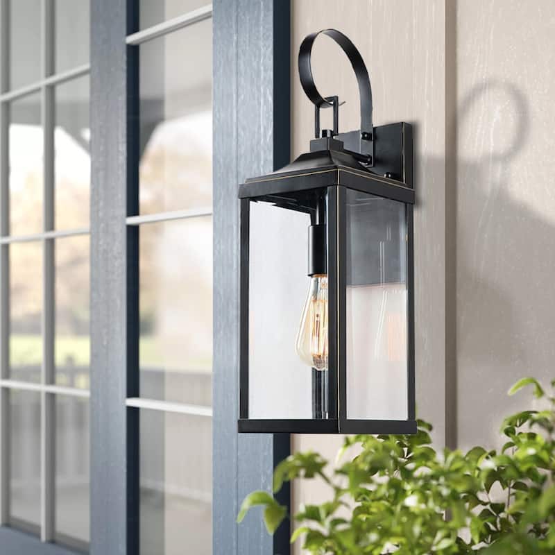 Samira 1 Light Outdoor Wall Lantern in Imperial Black