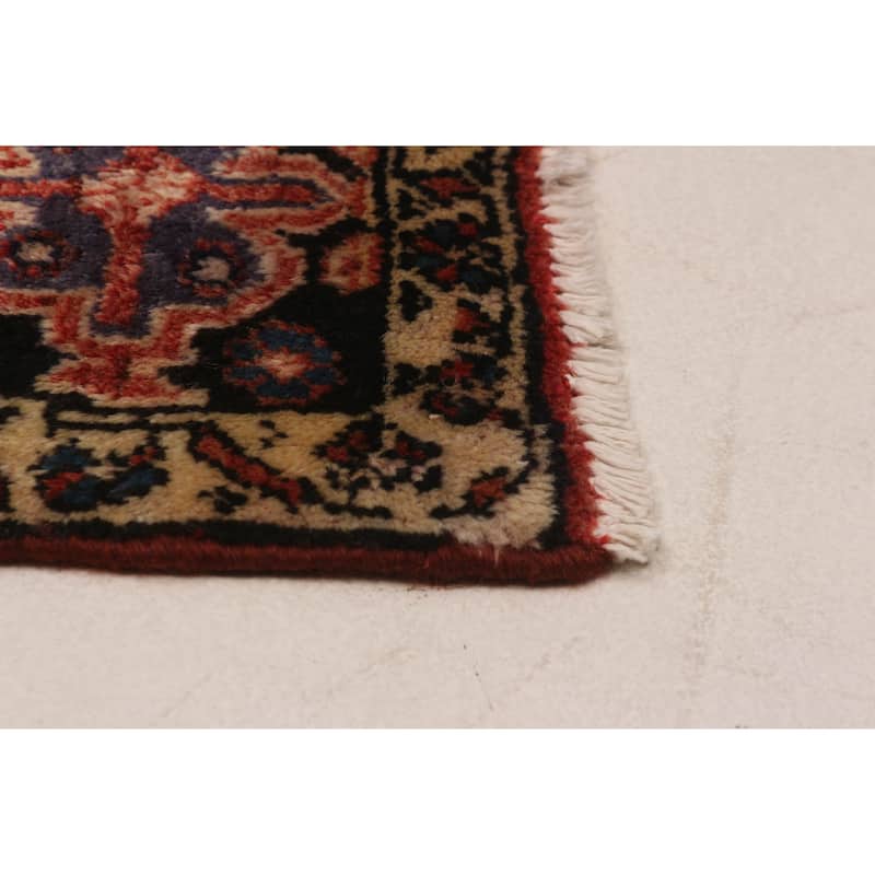 Andelz Navy, Red Rug 4'7" x 6'11" - 5'3 x 7'1