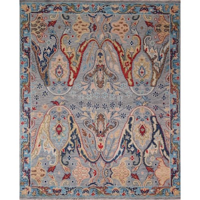 Oushak Indian Area Rug Handmade Wool Carpet - 8'1"x 9'7"
