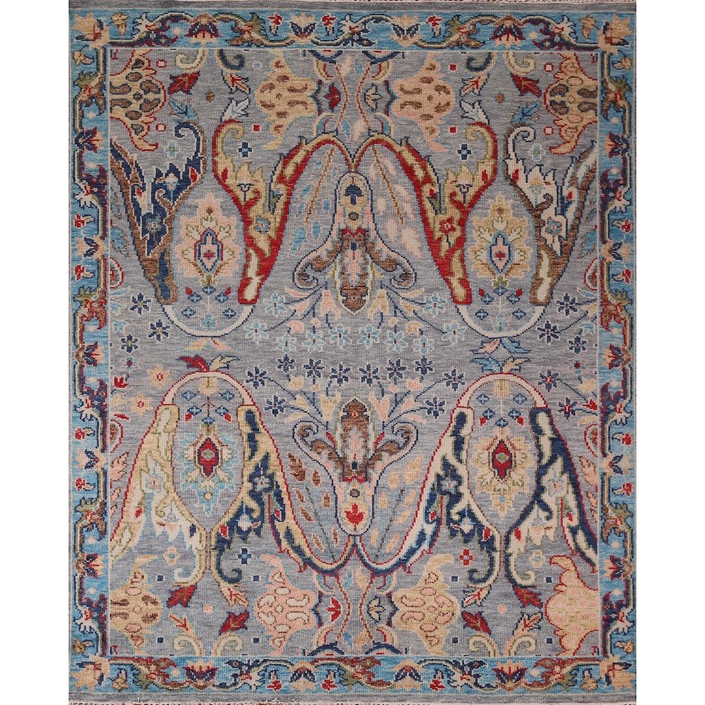 Oushak Indian Area Rug Handmade Wool Carpet - 8'1"x 9'7"