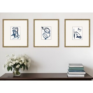 HomeRoots Set Of Three Mayhem II Framed Art Gold Picture Frame Print ...