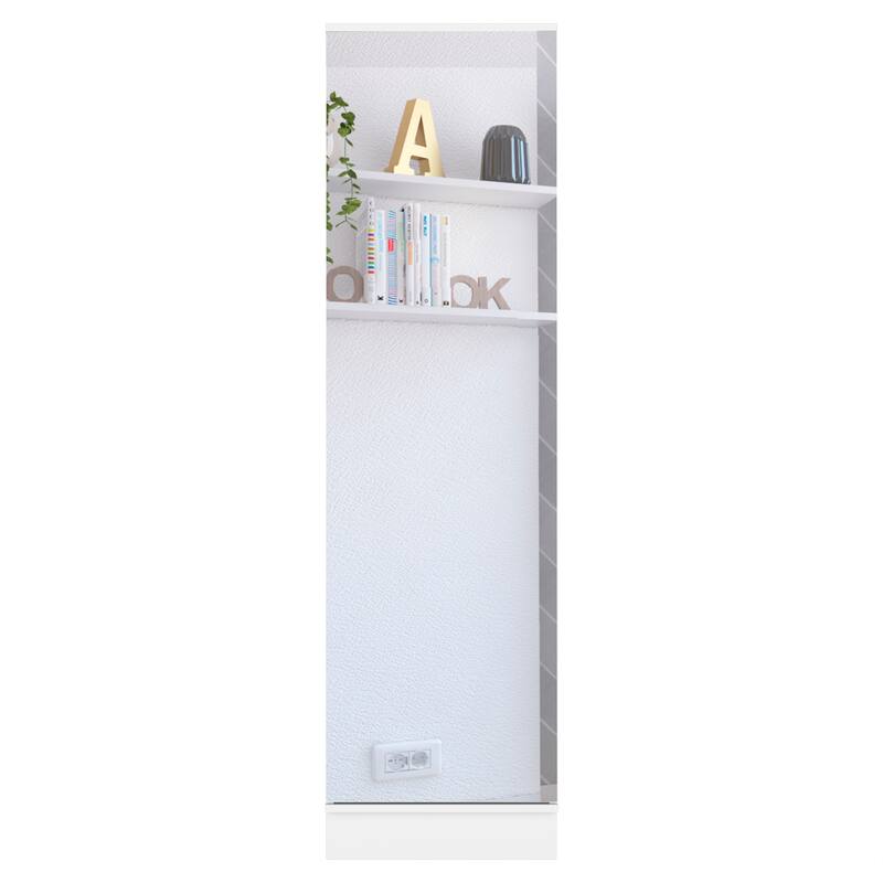 FM Furniture Ruan XL Shoe Rack with Mirror and 5 Interior Shelves