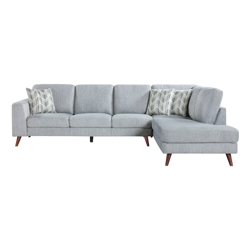 Valley Chenille 2-Piece Sectional with Right Chaise