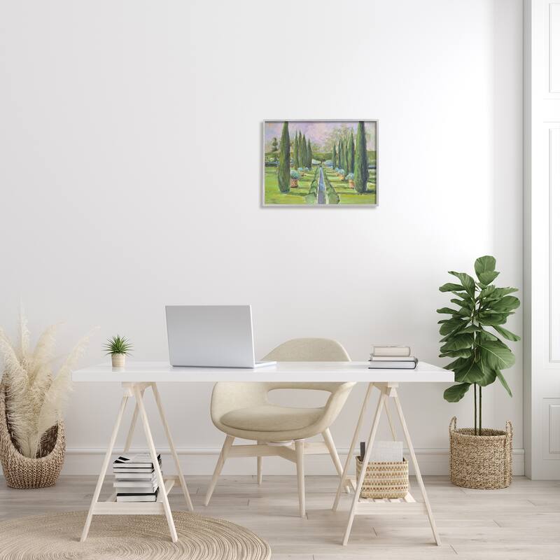 Stupell Elegant Manicured Gardens Landscaped Topiary Greenery Framed Wall Art, Design by Allayn Stevens - Green