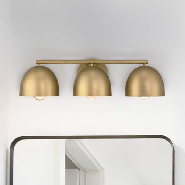 slide 2 of 7, Hunter Erling 3-Light Bathroom Vanity Wall Light - Modern, Contemporary, Transitional 3-Light Gold - Luxe Gold