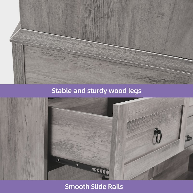 Moasis 7 Drawers Dresser Chest of Drawers Storage Organizer For Bedroom