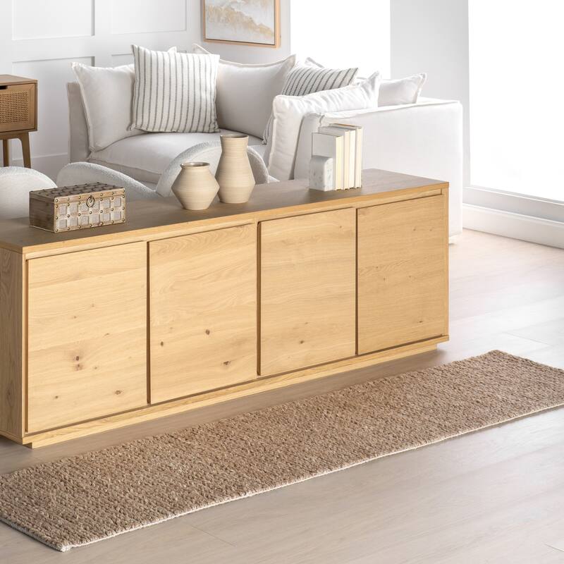 Nuloom Drew Casual Wool Area Rug - 2' x 8' Runner - Tan