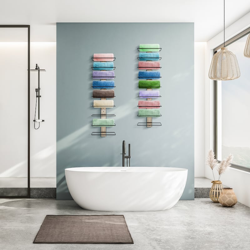 9 Bottle Wine Rack Wood Holder (Set of 3) - 2.5"D x 10"W x 12"H