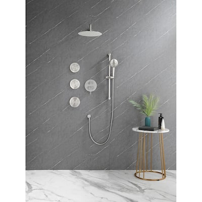 12 in 3-Jet with Slide Bar Hand-Shower and Pressure Balance valve