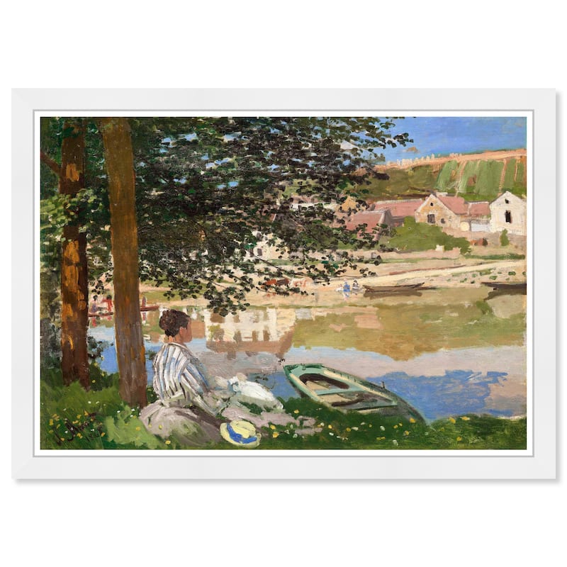 Wynwood Studio Prints Floral and Botanical Claude Monet - Bennecourt Green and Traditional Wall Art Canvas Print