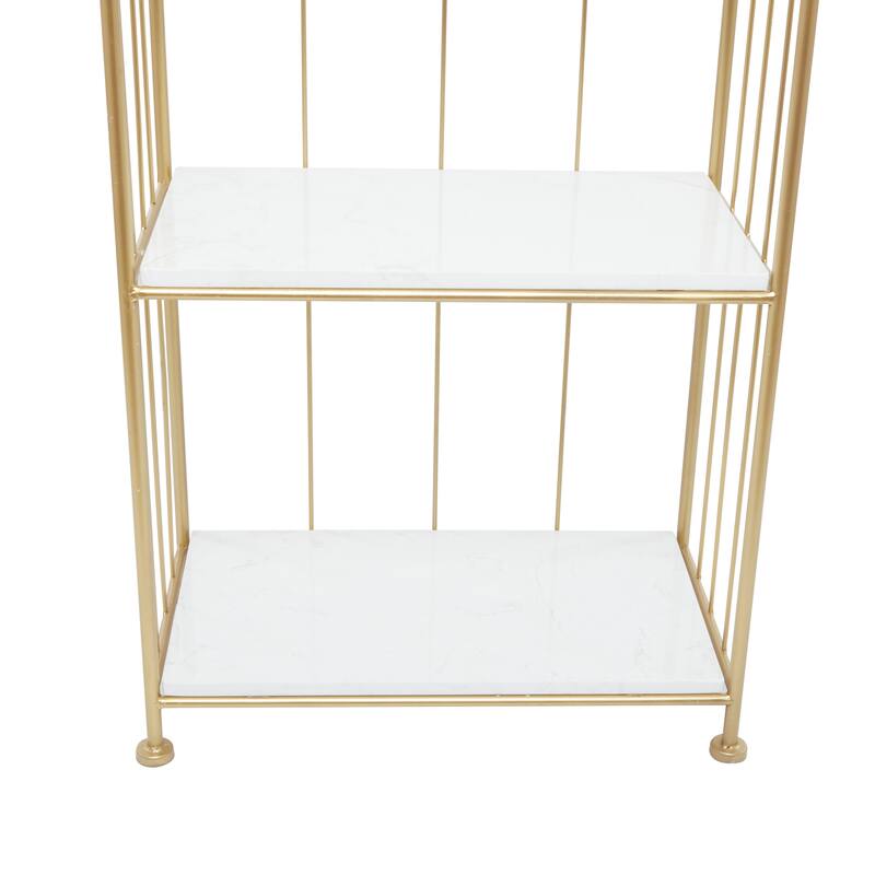 Gold Marble Glam Shelving Unit - 20 x 12 x 79