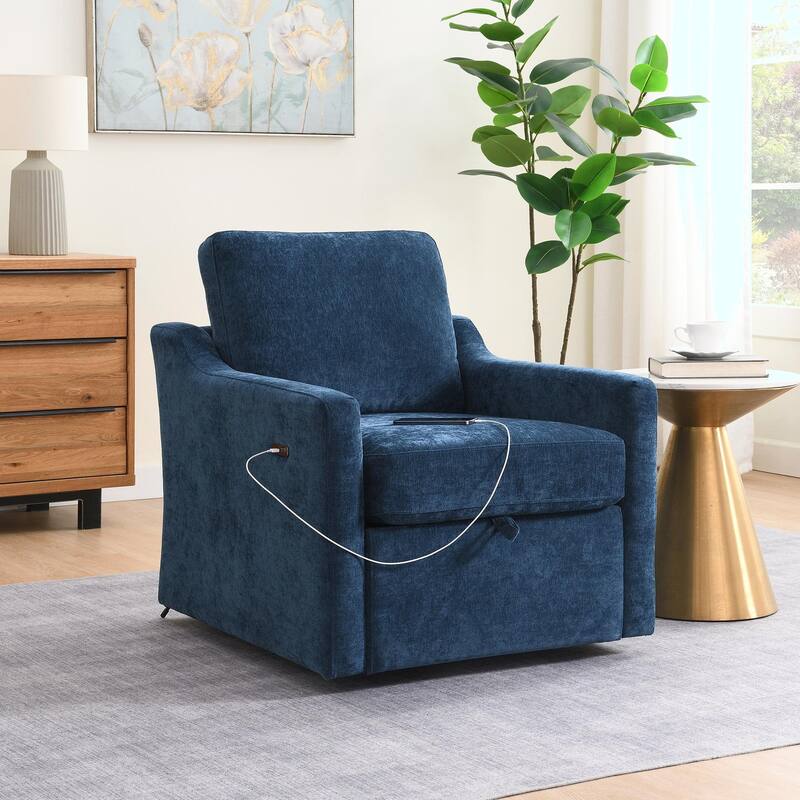 360° Rotating Lounge Chair with Book Pocket