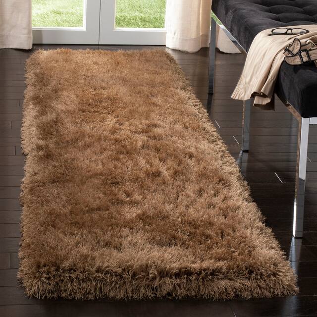 SAFAVIEH Handmade Venice Shag Djenka 3-inch Thick Rug - 2'3" x 8' Runner - Taupe