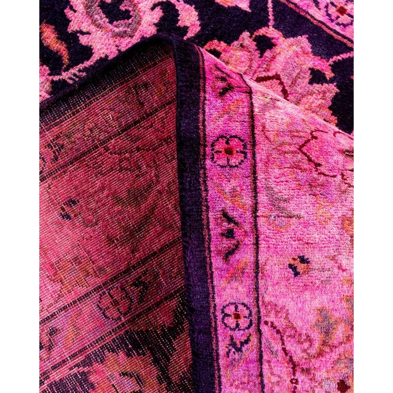 Overton Hand Knotted Wool Vintage Inspired Modern Contemporary Overdyed Pink Area Rug - 3' 1" x 5' 5"