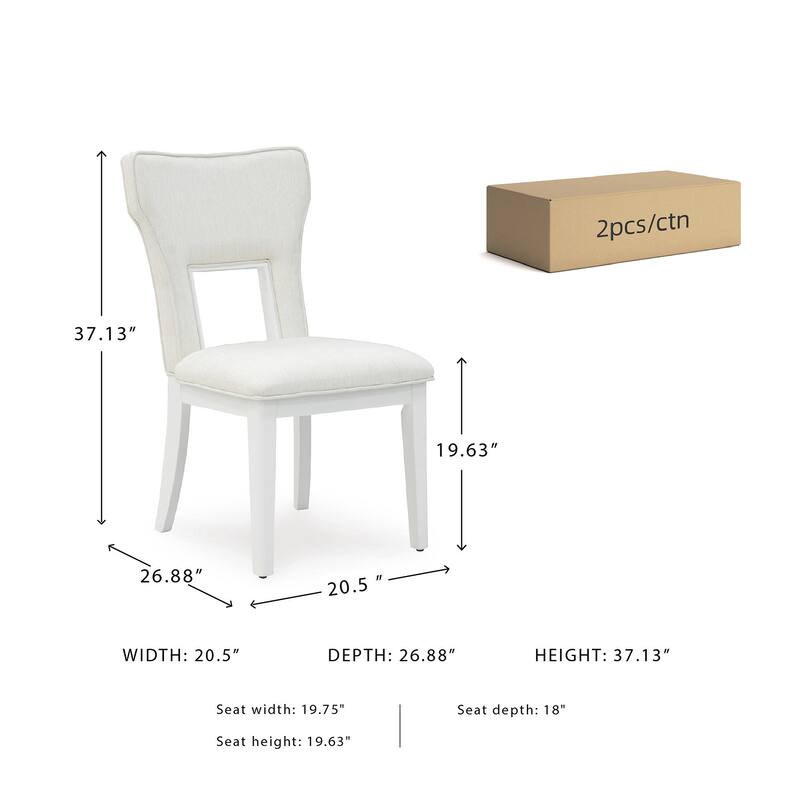 Signature Design by Ashley Chalanna White Dining Upholstered Side Chair (Set of 2) - 20.5" W x 26.88" D x 37.13" H