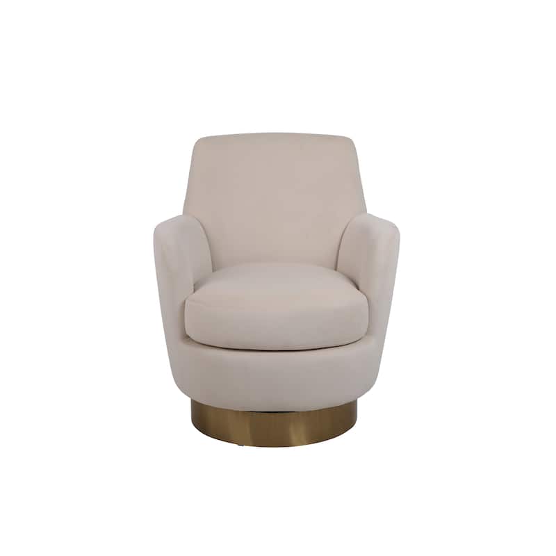 Velvet Swivel Barrel Chair for Living Room, 360° Swivel Accent Chair with Arms, Modern Round Barrel Armchair for Reading Corner