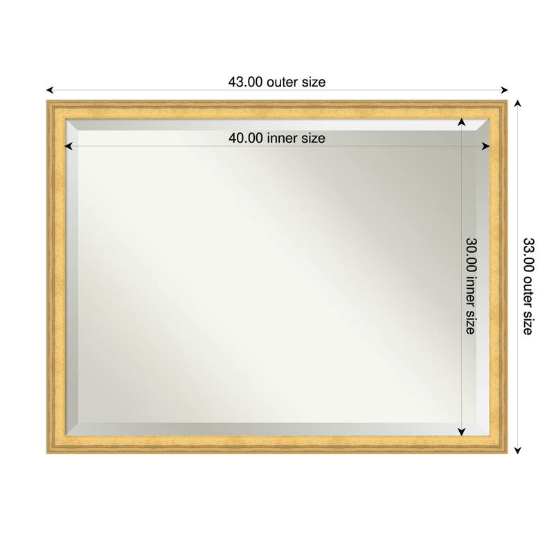 Owen Gold Beveled Wood Framed Bathroom Vanity Wall Mirror - Owen Gold - 43 x 33 in
