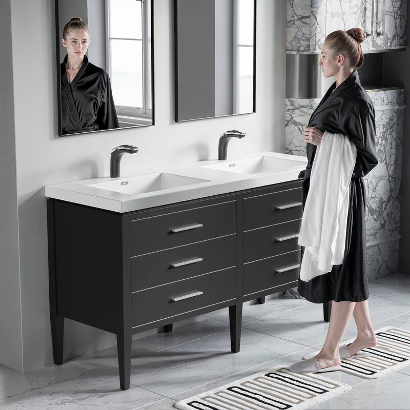 Ayer 60" Double Bathroom Vanity Set