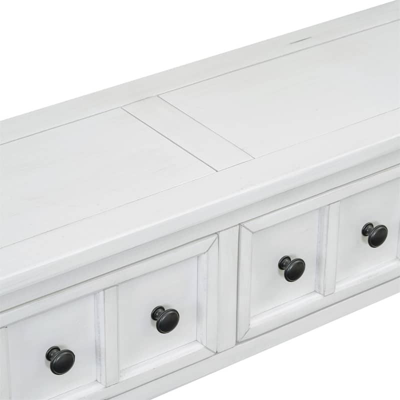 Merax 60" Long Console Table with Different Size Drawers and Bottom Shelf