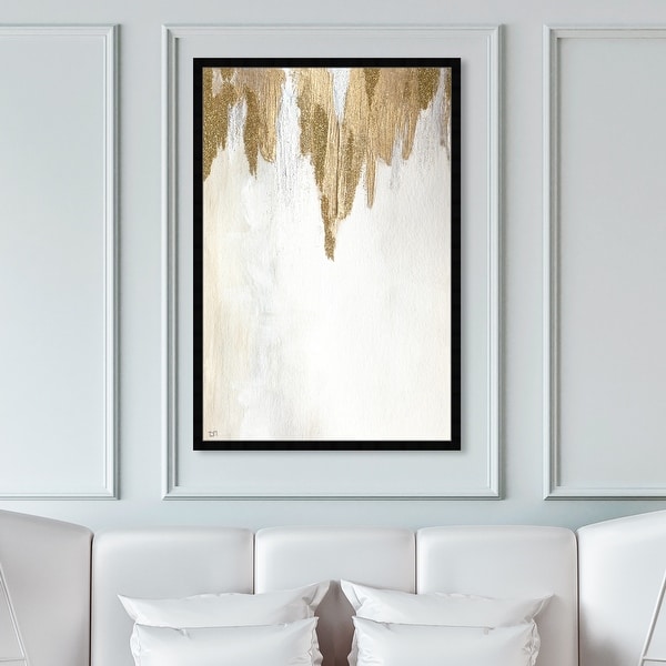 Oliver Gal 'Very Golden' Abstract Framed Wall Art Prints Paint - Gold, White. Opens flyout.