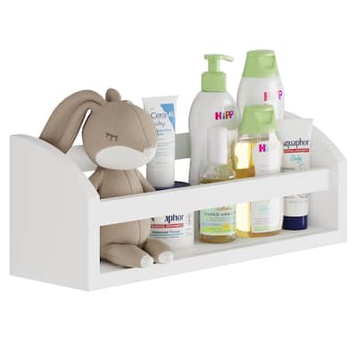 Wallniture Lissa Kids Bookshelf for Nursery Decor and Toy Storage, White