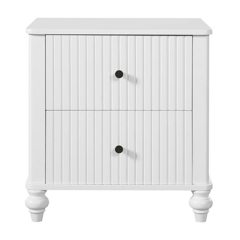 Christopher Knight Home - Modern Compact 23"H Wooden Nightstand Set with Vertical Slats Front Textured, Set of 2