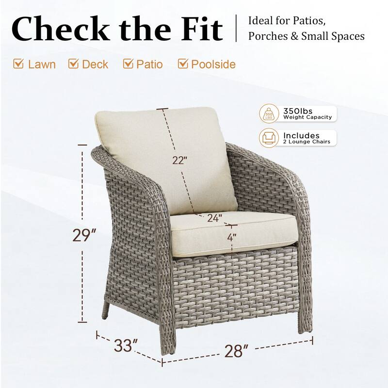 Pocassy Outdoor Patio Wicker Sofa Chair Furniture Set