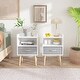 preview thumbnail 1 of 38, 2-Tier Kids Nightstand With Fabric Drawer, Set of 2 White