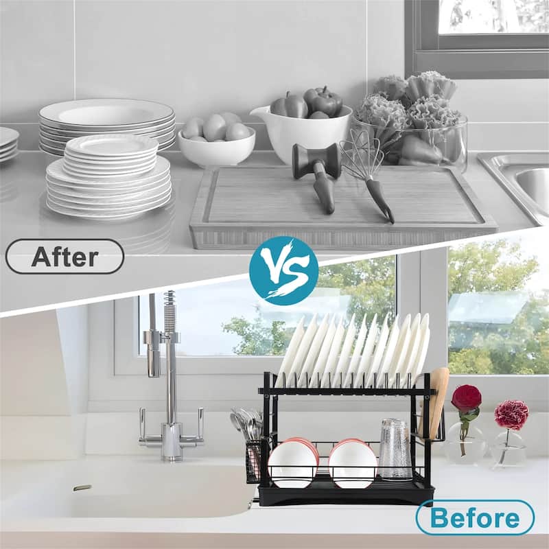 Dish Drying Rack w/ 8 Tiers Pot Organizer Rack for Kitchen (Set of 2)