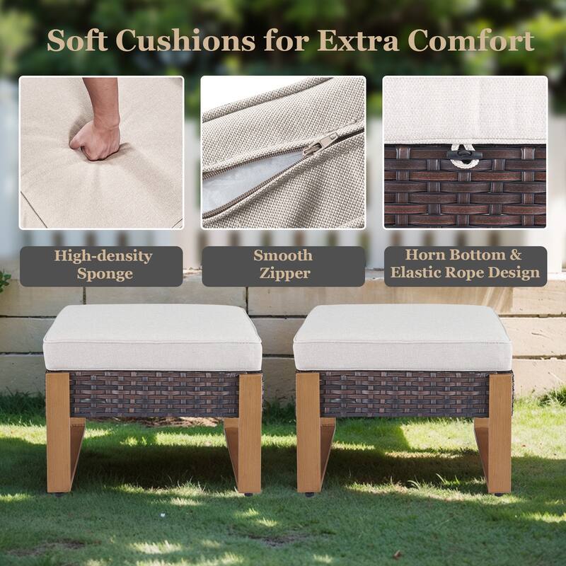 All Weather Patio Wicker Conversation Set - Brown