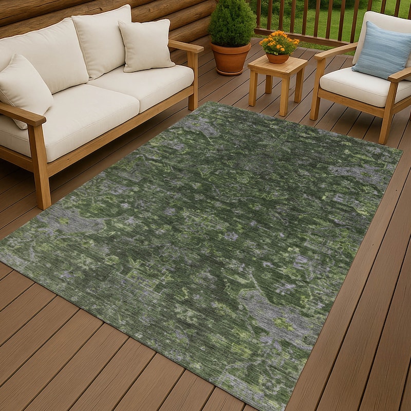 Machine Washable Indoor/ Outdoor Traditional Chelsea Chantille Rug