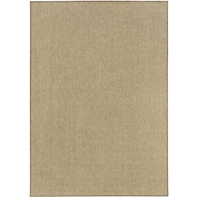 Greeley Tan Solid Outdoor Casual Area Rug