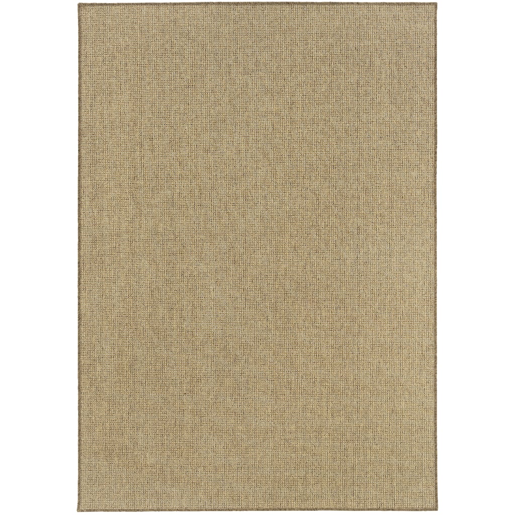Greeley Tan Solid Outdoor Casual Area Rug